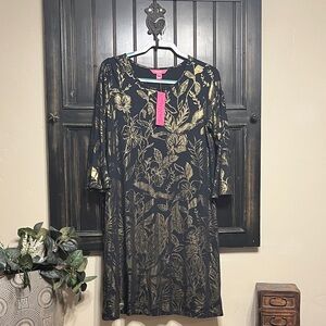 Lilly Pulitzer Ophelia Gold Metallic dress